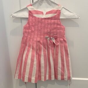 Charming Pink and White Striped Kids Dress